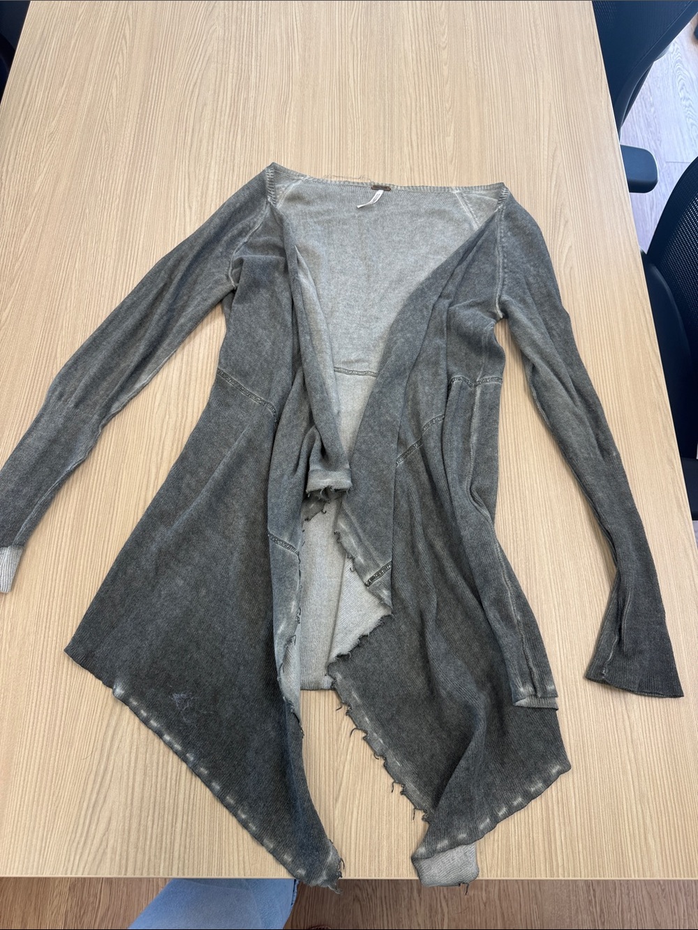 Free People Gray Open-Front Women's Draped Cardigan Sweater